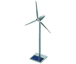 Solar powered aluminium wind turbine with gearing